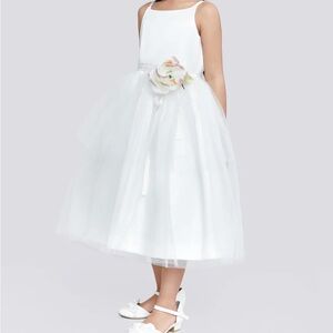 Us Angels White Tulle Flower Girl Dress